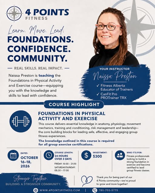 Foundations in Physical Activity and Exercise flyer — 4 Points Health and Wellness